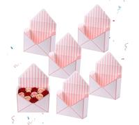 Cadeau - Design Pliable Gain d'Espace, 6-Pièces Cartes Saint-Valentin, 20cm Conteneur Enveloppes Multi-Usage, Dragées Papier | pour Mariage Anniversaire Cartes Chocolat Snacks