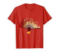 Cadeau d'éventail chinois asiatique en or rouge pour maman et enfants T-Shirt
