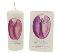 Cadeau d'excuse : carte avec ange de réconciliation et proverbe de pardon 12 cm bougie en cire violette de l'atelier Andrea Zrenner