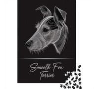 Cadeau d'hiver : Smooth Fox Terrier Puzzle 1000 Pièces, 52x38cm/1000pcs | Pour un hobby calme : ce puzzle pour adultes de 1000 pièces convient aux amateurs d'images détaillées.