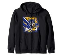 Cadeau Drapeau Bosnie-Herzégovine Loup Sauvage Racines Sweat à Capuche