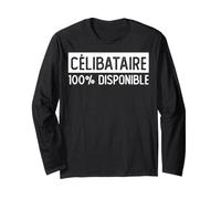 Cadeau Drôle Anti Saint-Valentin Célibataire 100% Disponible Manche Longue