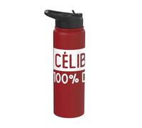 Cadeau Drôle Anti Saint-Valentin Célibataire 100% Disponible Stainless Steel Insulated Water Bottle