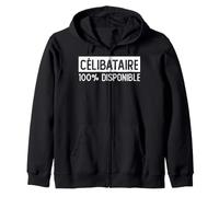 Cadeau Drôle Anti Saint-Valentin Célibataire 100% Disponible Sweat à Capuche