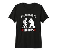 Cadeau Drôle Bon Rétablissement Homme J'Ai Combattu Un Ours T-Shirt Haut de Gamme