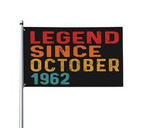 Cadeau drôle Légende du drapeau depuis octobre 1962 Drapeau du 60e anniversaire Drapeau personnalisé Bannière extérieure pour la maison 3x5 pieds Légende depuis octobre 1962 Tapisserie du 60e annivers