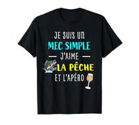 Cadeau Drôle Pêcheur Humour Homme J’aime La Pêche Et L’apéro T-Shirt