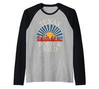 Cadeau d'un résident Texan né et élevé au Texas, Ville Natale du Texas Manche Raglan