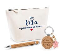 Cadeau Ella Pas comme Les Autres | Coffret Trousse, Stylo & Porte-clés Remerciement Femme