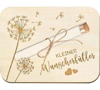 cadeau en bois dandelion 1 pièce - décoration cœur symbolique, cadeau créatif avec tube transparent pour billets, idéal anniversaire mariage Noël