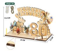 Cadeau en bois en forme de billet de banque avec guirlande lumineuse LED pour un 40e anniversaire, cadeau pour homme et femme, décoration de