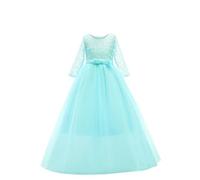 Cadeau Enfants Fille Robe de Carnaval Princesse Longue en Dentelle avec Bowknot Demoiselle d'honneur Robe de Soirée Mariage Robes de Première Communion Anniversaire Fête Photographie 3-15 Ans