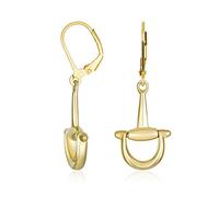 Cadeau Équestre Équin Pour Cavalier, Boucles D'Oreilles Pendantes À Levier Pour Mors De Cheval Snaffle, Bijoux Occidentaux En Argent Sterling Plaqué Or 14 Carats Poli Pour Femmes Et Adolescentes