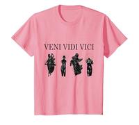 Cadeau esthétique Veni Vedi Vici T-Shirt, Enfant, Rose, 10 Ans