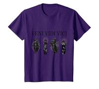 Cadeau esthétique Veni Vedi Vici T-Shirt, Enfant, Violet, 4 Ans