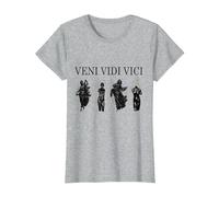 Cadeau esthétique Veni Vedi Vici T-Shirt, Femme, Gris Chiné, XXL