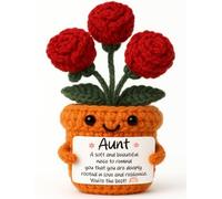 Cadeau fait main pour tante de la part d'une nièce, rose sentimentale au crochet, anniversaire, pour tante, You're The Best Keepsake, cadeau de remerciement