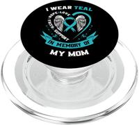 Cadeau Familial « I Wear Teal for My Mom » pour la Sensibilisation au Cancer de l'ovaire PopSockets PopGrip pour MagSafe