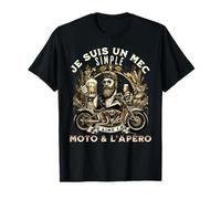Cadeau Fan de La Moto et l'Apéro Motard Humour Alcool Drôle T-Shirt