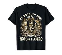 Cadeau Fan de La Moto et l'Apéro Motard Humour Alcool Drôle T-Shirt