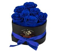 Cadeau Femme-7 Pièces Vraie Rose Éternelle, Anniversaire Saint Valentin Noël Fête des Mères Cadeaux pour Mère Femme Épouse, 100% Fraîches Préservées Vraies Roses qui Durent 3 Ans