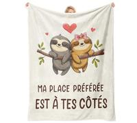 Cadeau Femme Amour, Cadeau Noel Couple Amoureux - I Love You Plaid Couverture Paresseux, Idée Cadeau Anniversaire Mariage, Cadeaux Anniversaire Pacs Saint-Valentin pour Elle Femme
