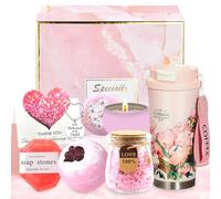 Cadeau Femme,Cadeau Anniversaire Femme 30 40 50 60 70 Ans,Cadeau Noel Femme,Idee Cadeau Femme,avec Tasse à Café Bougie Parfumées Sel de Bain,Coffret Cadeau pour Femme,Mère,Petite Amie,CollèGue,Sœur