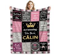 Cadeau Femme, Cadeau Meilleure Amie, Personnalisé Plaid Flanelle Couverture Remplie de Bénédictions pour Amie, Cadeau Anniversaire Noel Maman Amie Soeur Fille Mamie Copine Collègue,130x150cm
