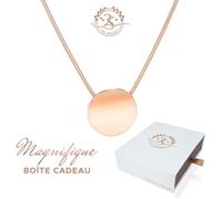 Cadeau femme Collier Cercle Baigné dans l'OR. Magnifique boîte à bijoux offerte. Idée cadeau Noël, Saint-Valentin. 2SPLENDID®