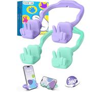 Cadeau Femme Fille Noel Support Telephone: Idee Cadeau pour Garcon Homme Enfant Ado Porte Telephone Support Téléphone Bureau Geste Yeah Original Maman Mamie Drole Secret Santa Cadeaux Violet&Vert 2pc