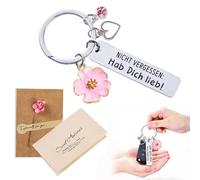 Cadeau Femme Meilleure Amie Porte-Clé Gravé Bon Rétablissement Anniversaire Noël Cadeau Maman S ur Collègue Accessoire Élégant Double Face avec Enveloppe Rose