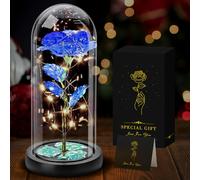 Cadeau Femme Noel,Rose Eternelle Sous Cloche,Rose Belle et la Bete | Rose Eternelle Bleu,Cadeau Anniversaire, Noel, Saint Valentin, Maman,Sa Copine,Mamie,Soeur,Belle Soeur,Maitresse ,Meilleure