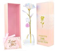 Cadeau Femme Rose Eternelle Cadeau Fete des Grand Mere 24K Rose Plaqué Or Fleur Eternelle avec Support Coffret Cadeau Anniversaire Femme Maman Mamie Grand Mere Soeur Amie Copine Belle Mere Mariage