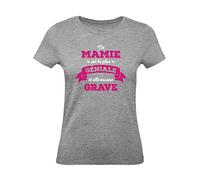 Cadeau Fete des Grand Mere Cadeau Mamie Original Tee Shirt Mamie Super Mamie Medium Gris Chiné