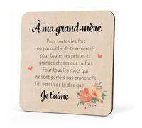 Cadeau Fete des Grand Mere Dessous De Tasse en Bois Cadeau Mamie Cadeaux Grand Mere Cadeaux Fête des Mère pour Mamies Anniversaire Retraite Noel pour Grands-Parents Bonne Fête Mamie Femme