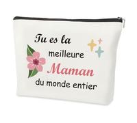 Cadeau Fete des Meres,Anniversaire Bonne Idee Original Utile Noel Personnalisé Cadeau Maman,Cadeau pour la Fête des Mères la Meilleure Maman du Monde Trousse de Maquillage