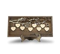 Cadeau Fête des Mères Arbre Généalogique Personnalisé Signe en Bois Plaque de avec 2 à 9 Noms Cadre d'arbre Généalogique Décoration Cadeau pour pour Maman Mamie (8-noms)