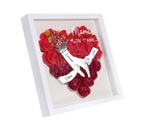 Cadeau Fête des Mères Boîtes-Cadres d'ombre Rose Personnalisé Je t'aime Maman Cadeaux Anniversaire Femme Maman Mamie Boîtes-Cadres avec Noms 8x8 (3 Name)
