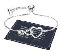 Cadeau fete des Meres Cadeau Maman Cadeau Femme Bracelet Infini Coeur Bracelet Femme Bracelet Argent Bracelet Femme Argent Bracelets Femme Bracelet Argent Femme Bijoux Femme Cadeau Anniversaire Femme