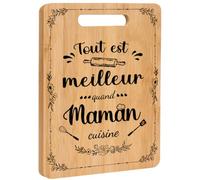 Cadeau Fete des Meres, Cadeau pour Maman, Planche à Découper en Bambou Gravée pour Maman - Cadeau Original, Anniversaire & Noël (mère)