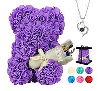 Cadeau Fête des Mères, Ours Rose Anniversaire, Noël et Saint-Valentin (Violet)