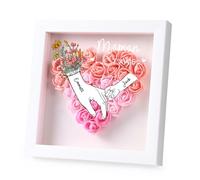 Cadeau Fete des Meres Personnalisé, Boîte D'ombre de Fleurs Personnalisé avec Texte Noms, Cadeau Maman, Cadeau Anniversaire Femme (# 3)