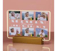 Cadeau Fete des Meres Personnalisé, Cadeau Maman LED Lampe Personnalisée avec Photo et Texte, Cadeau Personnalisé Femme Cadre Photo Original, Idée Cadeau Anniversaire Maman Lumineux Personnalisable