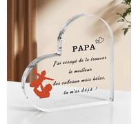 Cadeau Fete des Pere Cadeau Papa Cadeau Fête des Pères Papa Personnalisé Cadeaux Papa Plaque Acrylique Cadeau Papa Anniversaire Cadeau pour Papa Idee Cadeau Beau Pere Bonne Fete Papa Cadeau Papa Noel