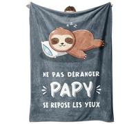 Cadeau Fete des Peres, Cadeau Papy, Plaid Couverture Polaire - Cadeau pour Papy, Cadeau Anniversaire Papi, Cadeau Grand Pere Noel, Cadeaux de Noël pour Papy Papi Grand Pere(157 * 132cm)