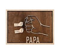 Cadeau Fete Des Peres Cadeaux Personnalisés pour Papa Plaques de 1 à 6 Noms Ornements en Bois Décorations de Chambre