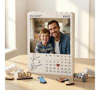 Cadeau Fête des Pères Personnalisé, Bloc de Construction Double Couche avec Photo, Texte & Nom, ABS Brique de Construction Verticale à Construire, Cadeau Anniversaire Original pour Papa Papy Homme