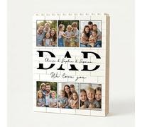 Cadeau Fête des Pères Personnalisé, Bloc de Construction Double Couche avec Photo, Texte & Nom, ABS Brique de Construction Verticale à Construire, Cadeau Anniversaire Original pour Papa Papy Homme