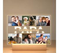 Cadeau Fete des Peres Personnalisé, Cadre Photo Personnalisé, Cadre Personnalisé avec Veilleuse, Cadre Personnalisé Photo, Cadeau Anniversaire Papa, Cadeau Personnalisé pour Papa, Bébé, Enfant