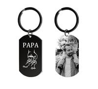 Cadeau Fete des Peres Porte Cles, Cadeau Fete des Peres Porte Clef Papa Personnalisés, Cadeau Papa Porte-Clés Personnalisable Photo Nom, Motif Poing Idee Cadeaux Fête des Pères Anniversaire Papa (B)